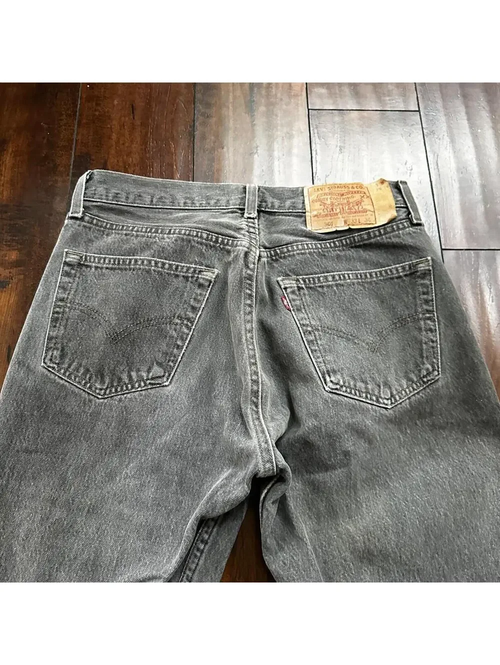 VTG 90s Levis 501 Button Fly 33x34 USA Tag Jeans Straight Wash Grey XX Act 30x32